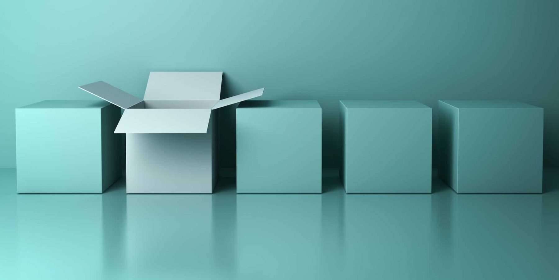 This is a picture of Stand out from the crowd and different creative idea concepts , One white open box among closed green square boxes on green background in the row with reflections and shadows for an article called What is the best strategy to practice solving problems? By Octopus Competitive Intelligence company. We answer the questions with Competitive Intelligence, Due Diligence and business development. Thinking Outside the Box For Your Marketing Campaigns. Real time parcel intelligence dashboard improving supply chain visibility and operational awareness for e commerce businesses