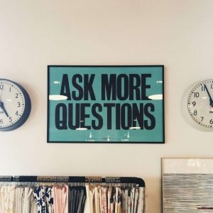 This is a picture of a picture saying ask more questions in a clothes shop for an article called whats Competitive Intelligence Question Storming and how to use it by Octopus is a Competitive Intelligence Competitor Analysis & Strategy consulting firm focused on creating certainty, insight, competitive advantage & significant growth Competitive Intelligence Question Storming. SWOT Analysis Example Questions For Your Guidance