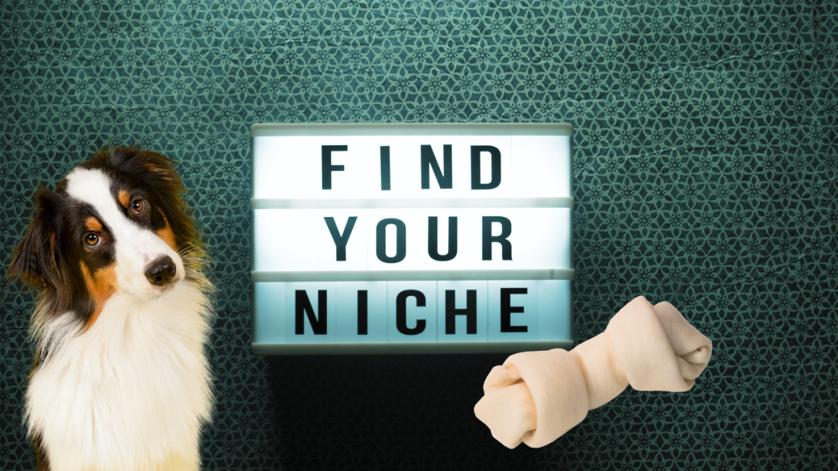 This is a picture of a dog with a bone for an article called Niche Focus Strategy for Overcoming Market Leader Advantages by octopus competitive intelligence agency market intelligence company