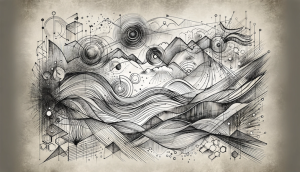 This is an image of a drawing of a landscape of data images for an article called Psychology in Competitive Intelligence: Harnessing the Hidden Forces of Consumer Behaviour by by octopus competitor analysis agency octopus competitive intelligence agency
