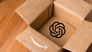 This is an image of an Amazon box with a OpenAI logo inside for an article called Strategic Pivot with OpenAI: The Move to AWS and Its Implications by octopus competitive intelligence solutions octopus competitor analysis agency. 5 Ways to Boost Your Amazon FBA Business to Make a Good Sale