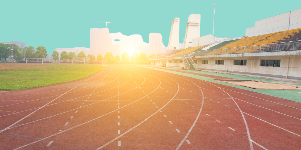 This is an image of an athletics track for an article called Competitive Intelligence Lessons from the Olympic Mens 1500m Final by octopus competitive intelligence solutions octopus market intelligence services