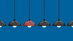 This is an image of ceiling lamps with one different for an article called Understanding Competitors Product Offerings to enable differentiation by octopus competitive intelligence agency octopus competitive intelligence solutions