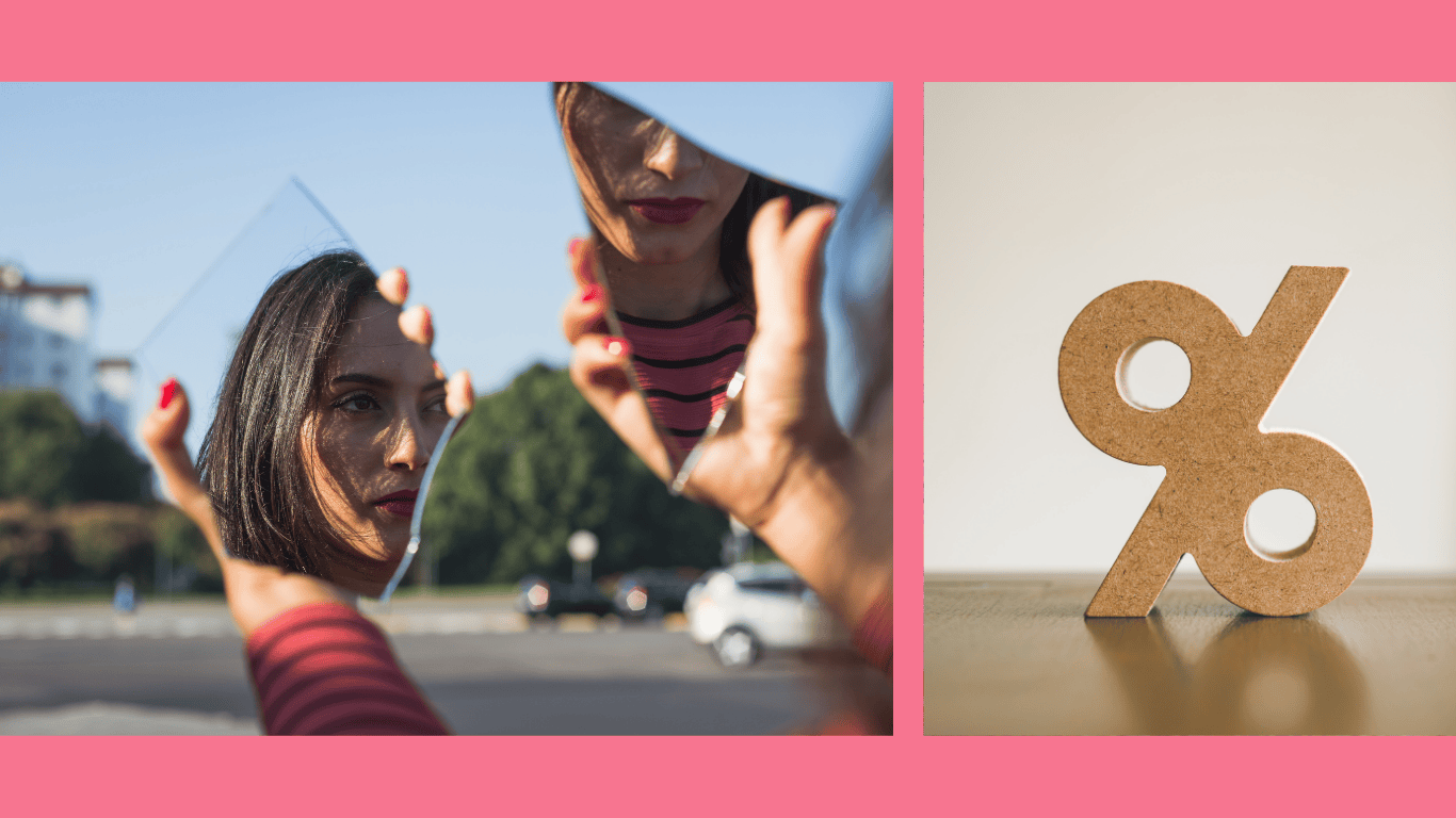 This is an image of a women looking at two two broken mirrors for an article called The Context Advantage: Turning Competitor Moves into Strategic Opportunities by octopus competitive intelligence agency