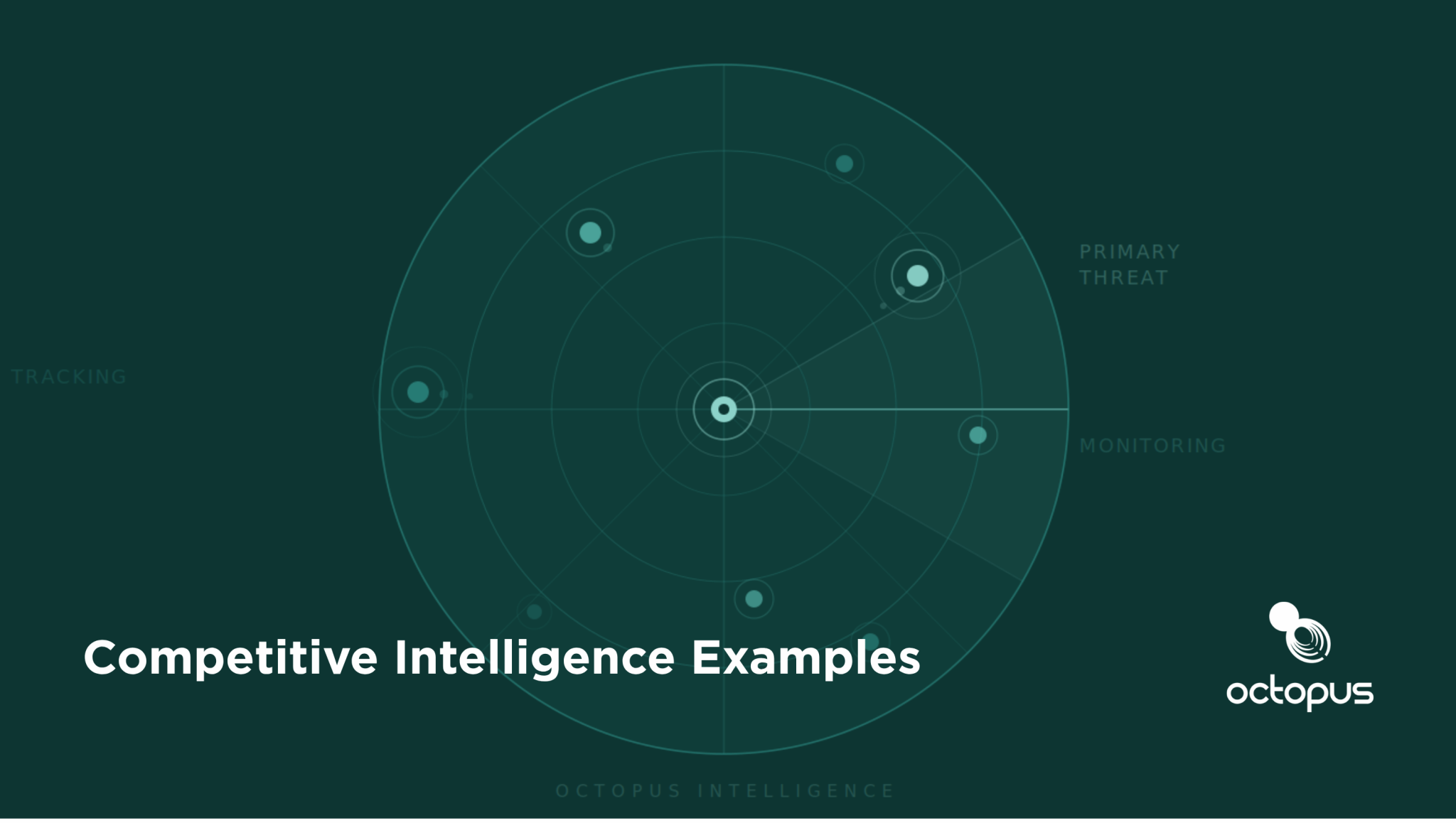 This is an image of a radar for our competitive intelligence examples articles by octopus intelligence agency