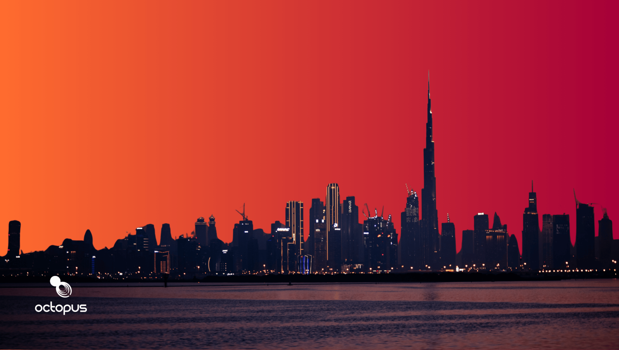 This is an image of the Dubai night skyline for an article called Commercial Due Diligence Before You Write the Cheque or Sign the Dotted Line by Octopus competitive insights agency Dubai