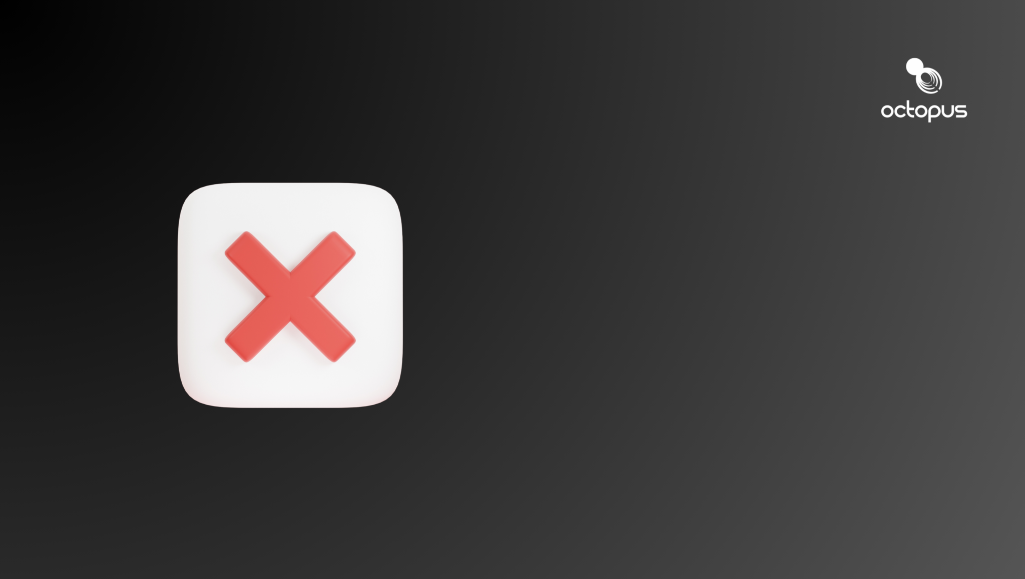 This is an image of a red cross for an article called Your competitors aren’t misleading you; you’re just looking at the wrong documents by octopus competitive intelligence agency